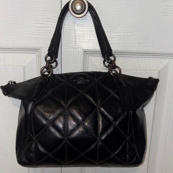 Coach Kelsey Quilted Leather Satchel Handbag F13951 - Picture 9 of 13